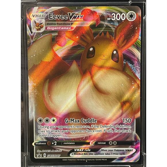 2021 Pokémon Eevee VMAX #SWSH087 Promo Full Art ArenaClub Graded GEM MINT 10 - Picture 2 of 4